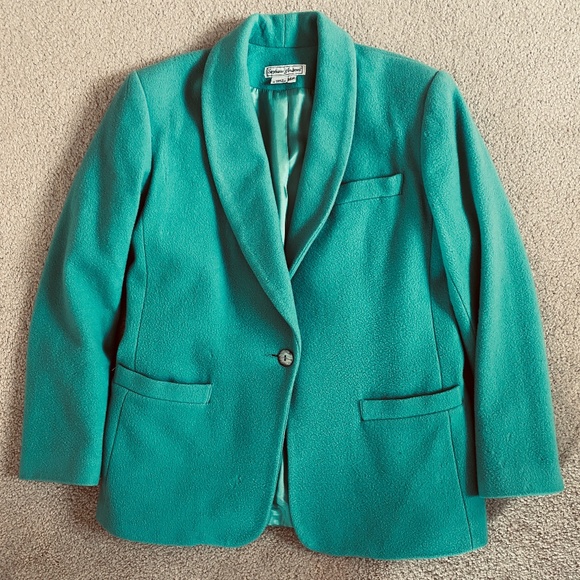 Stephanie Andrews I Seafoam Green Wool Blend Blazer - Picture 9 of 16